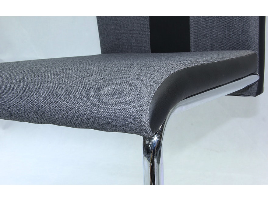 SalesFever® Freischwinger Stuhl 2er Set grau schwarz Esszimmerstuhl CHARLIE 390108 - 5