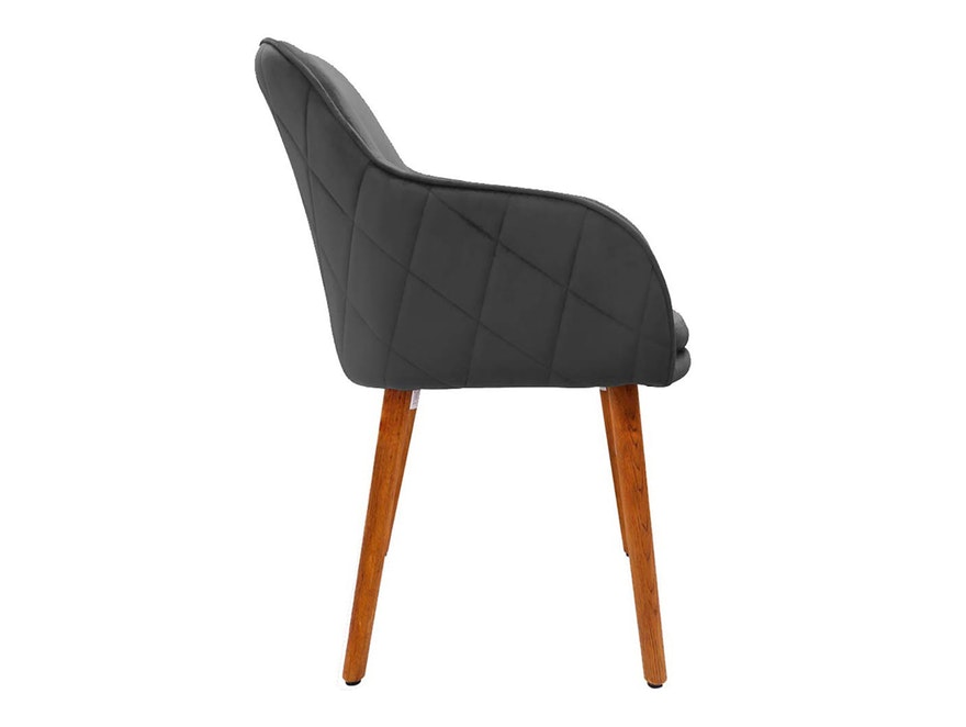 SalesFever® Esszimmer Stühle grau 2 er Set in Samt Optik Eiche Beine ELENA 390122 - 4