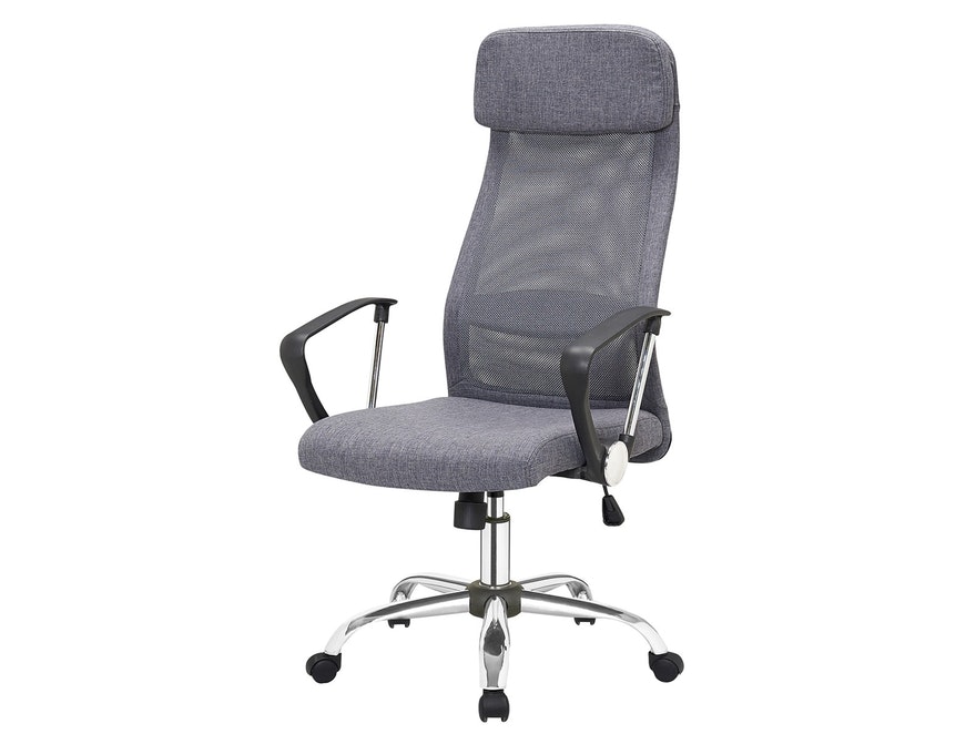 SalesFever® Bürostuhl Schreibtischstuhl grau mit Netzrücken und Leinen Stoffbezug Dos 390924 - 1