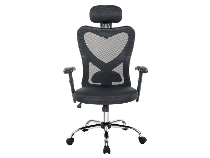 SalesFever® Bürostuhl Schreibtischstuhl schwarz mit Netzrücken und Kopfstütze Tres 390931 - 3