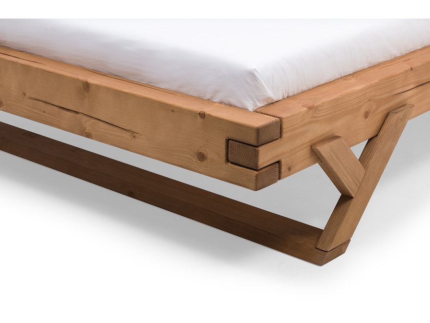 SalesFever® Balkenbett 140 x 200 cm aus massivem Fichtenholz natur JASMIN 390795 - 9