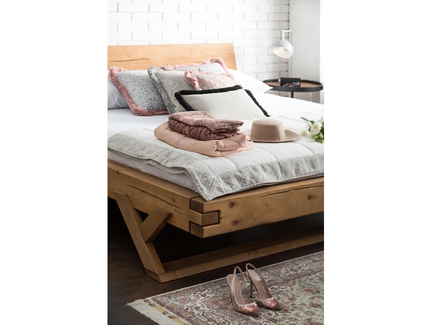 SalesFever® Balkenbett 160 x 200 cm aus massivem Fichtenholz natur JASMIN 390801 - 2