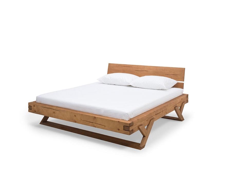 SalesFever® Balkenbett 160 x 200 cm aus massivem Fichtenholz natur JASMIN 390801 - 8