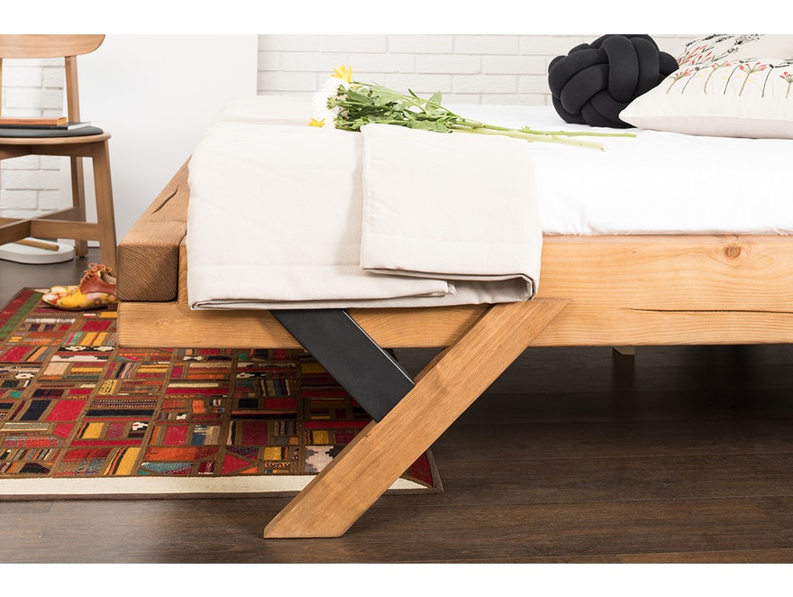 SalesFever® Balkenbett 160 x 200 cm aus massivem Fichtenholz natur SARAH 390849 - 6