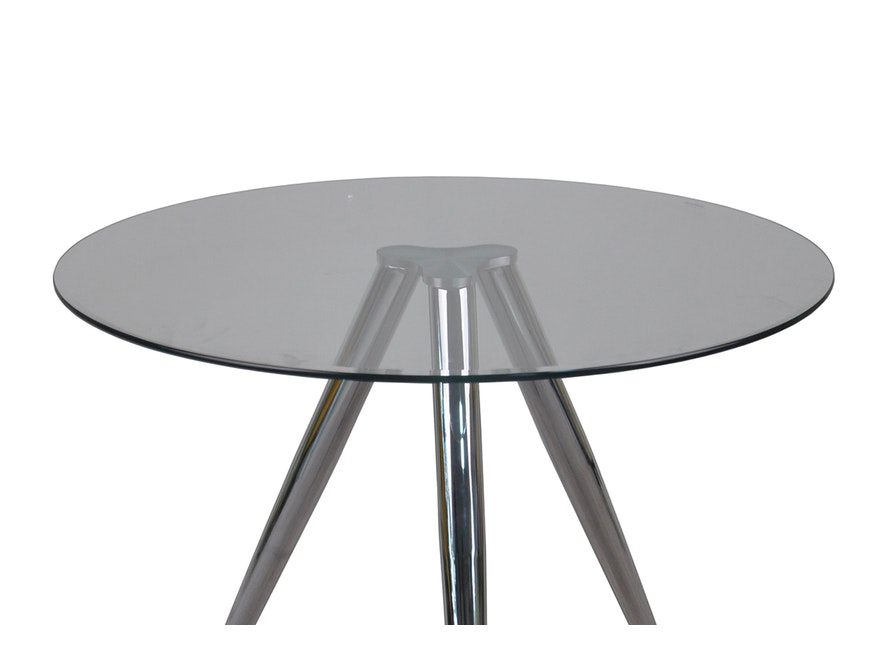SalesFever® Esstisch rund 100 cm mit Glasplatte und Chrom Beinen LEDAN 391372 - 4