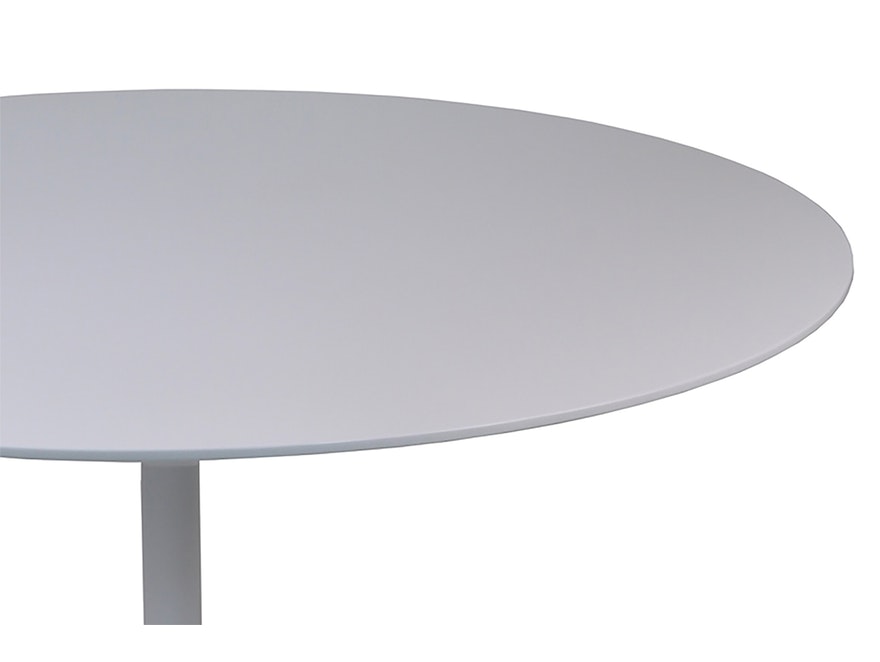 SalesFever® Esstisch rund 110 cm Bistrotisch Hochglanz Weiß mit Metallfuß OBAO 391365 - 3