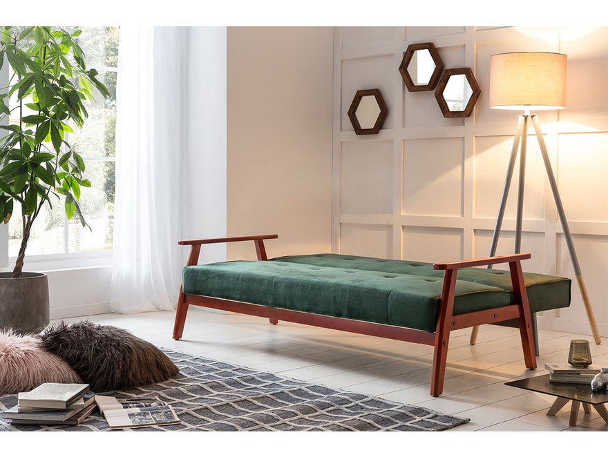 SalesFever® Design Schlafsofa Samt grün ausklappbar skandinavische Möbel Dundal 389621 - 5