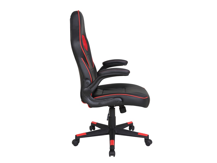 SalesFever® Bürostuhl Schreibtischstuhl schwarz/rot aus Kunstleder MIKA 389645 - 4