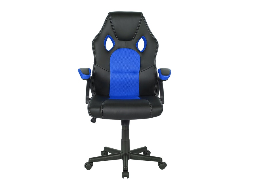 SalesFever® Bürostuhl Schreibtischstuhl schwarz/blau aus Kunstleder ARVO 389669 - 3