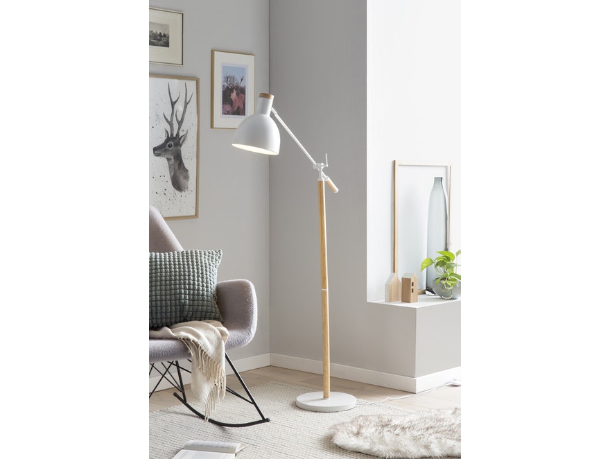 SalesFever® Stehlampe weiß verstellbar Ludvig 393994 - 2