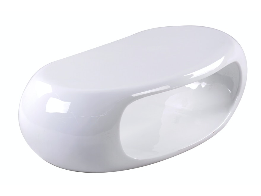 SalesFever® Couchtisch weiß hochglanz aus Fiberglas Zeppelin 394335 - 1