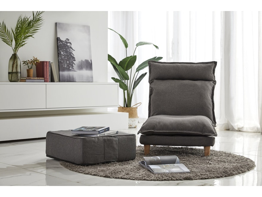 SalesFever® Sessel mit Hocker Webstoff Grau Cloud 394830 - 7