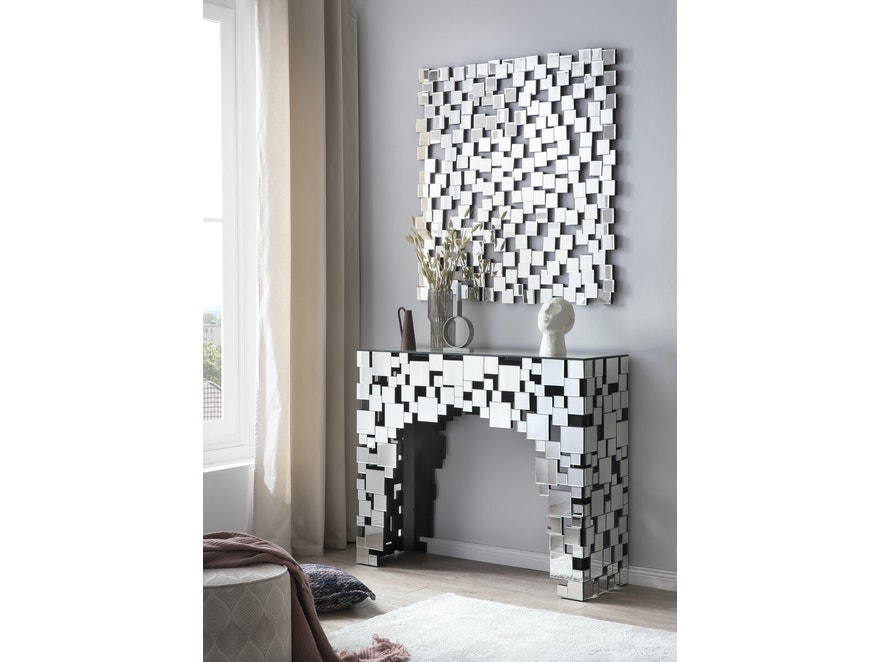 SalesFever® Wandspiegel quadratisch 102 cm aus MDF mit Spiegelglas Matrix 394618 - 2
