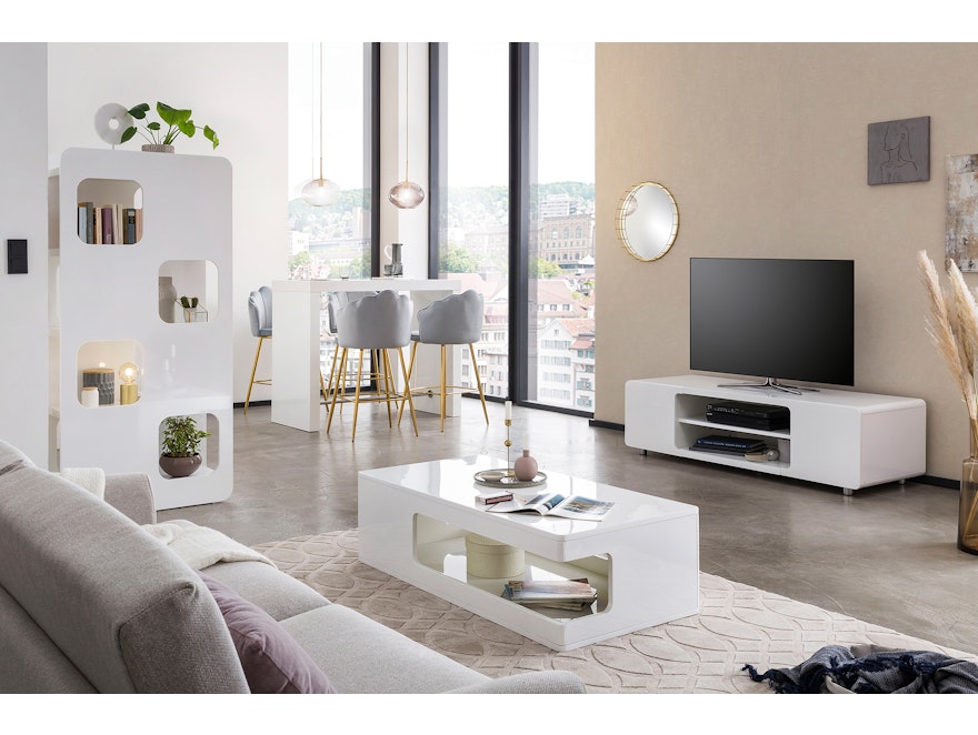 SalesFever® Couchtisch 120x60 cm Weiß Hochglanz White Line 399774 - 4