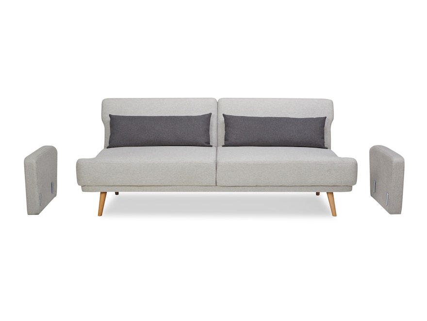 SalesFever® 3-Sitzer Sofa Webstoff Grau Olav 368527 - 2