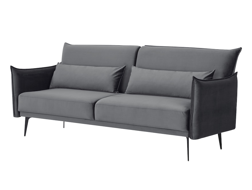 SalesFever® 3-Sitzer Sofa Samt Grau Liv 368510 - 1