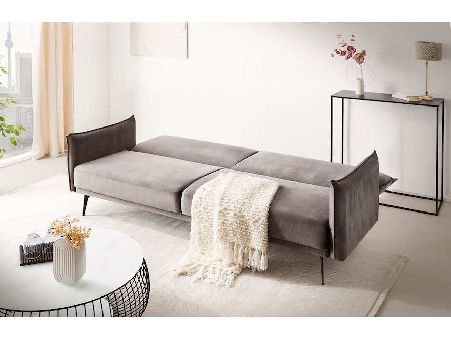 SalesFever® 3-Sitzer Sofa Samt Grau Liv 368510 - 6