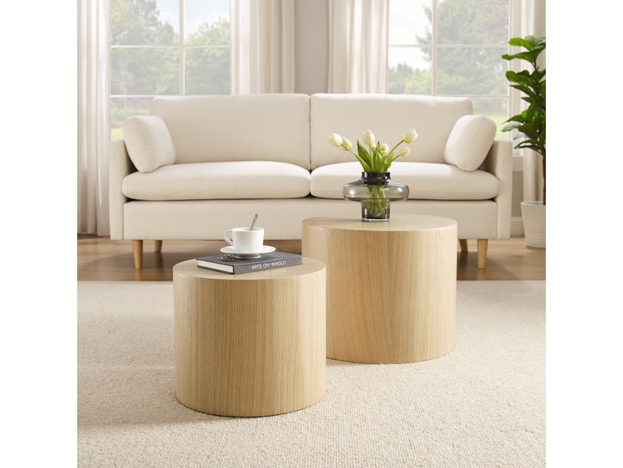 SalesFever® Couchtisch rund 2er Set Eiche Ava 367605 - 2