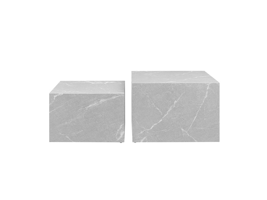 SalesFever® Couchtisch 2er Set in Marmoroptik quadratisch Grau Harlow 368046 - 2