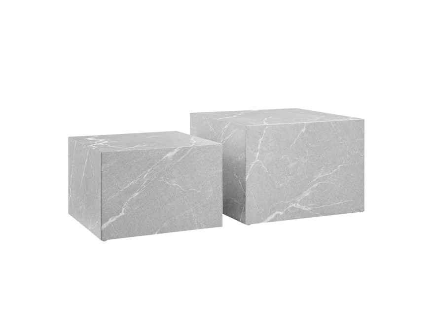 SalesFever® Couchtisch 2er Set in Marmoroptik quadratisch Grau Harlow 368046 - 1