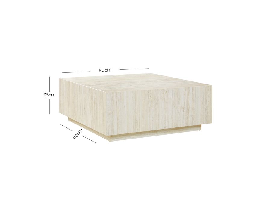 SalesFever® Couchtisch Beige 90x90 cm in Travertinoptik Jaxon 367964 - 4