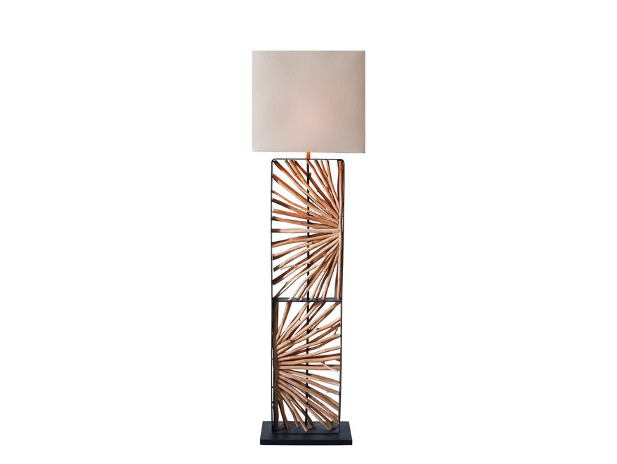 SalesFever® Stehleuchte Treibholz Natur/Beige 165 cm Juno 367339 - 1