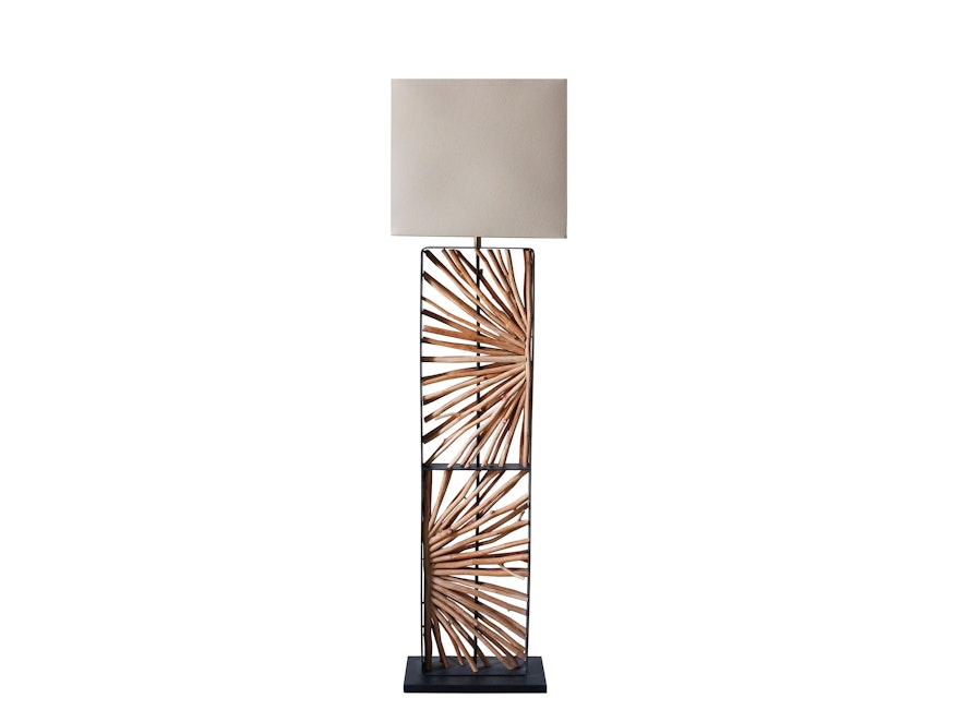 SalesFever® Stehleuchte Treibholz Natur/Beige 165 cm Juno 367339 - 2