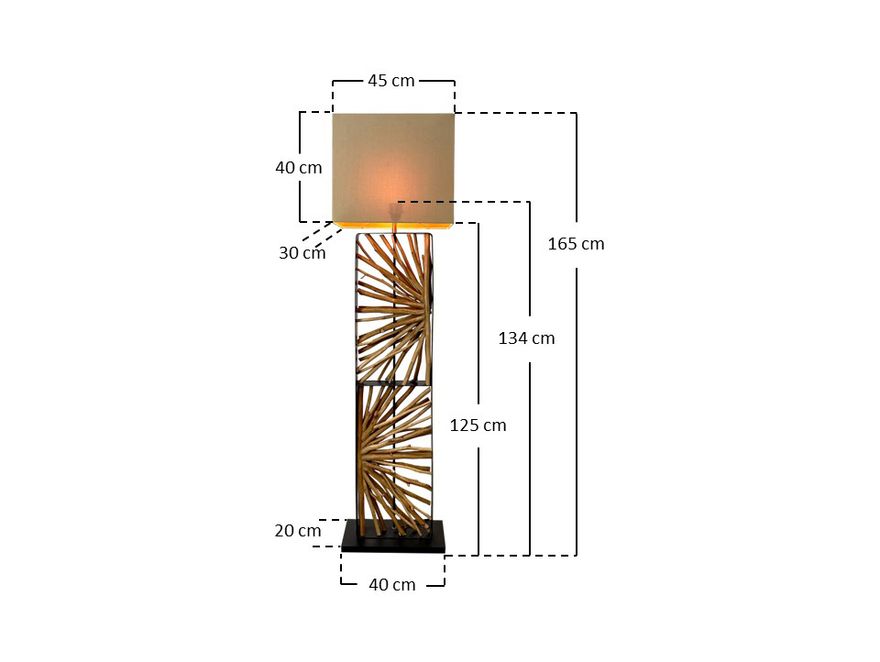 SalesFever® Stehleuchte Treibholz Natur/Beige 165 cm Juno 367339 - 12