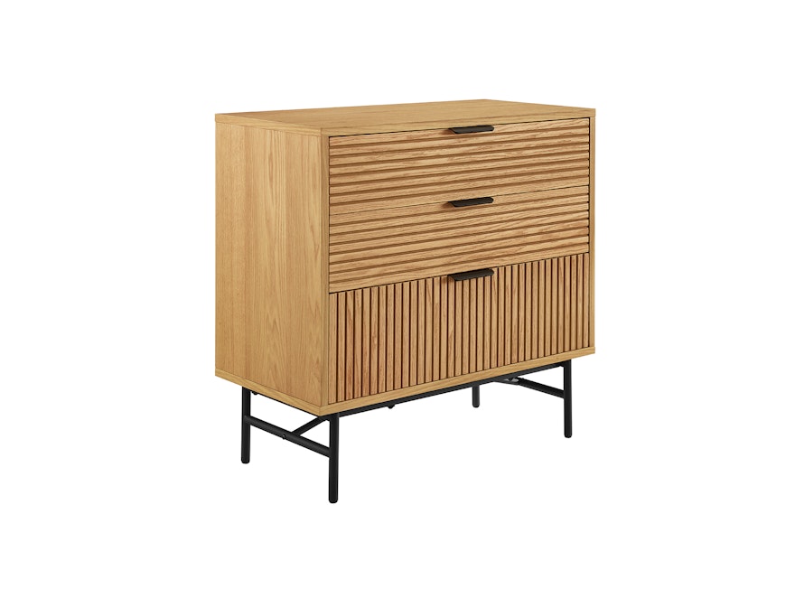 SalesFever® Kommode 80 cm mit 3 Schubladen aus Eiche Echtholzfurnier Lyon 371695 - 3