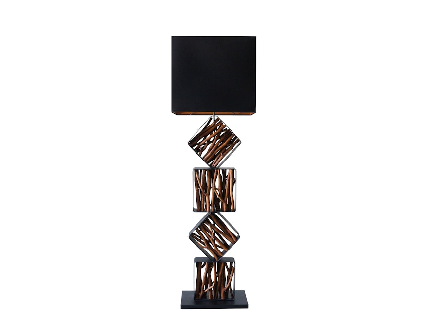 SalesFever® Stehleuchte Treibholz Natur/Schwarz 155 cm San Diego 367360 - 2