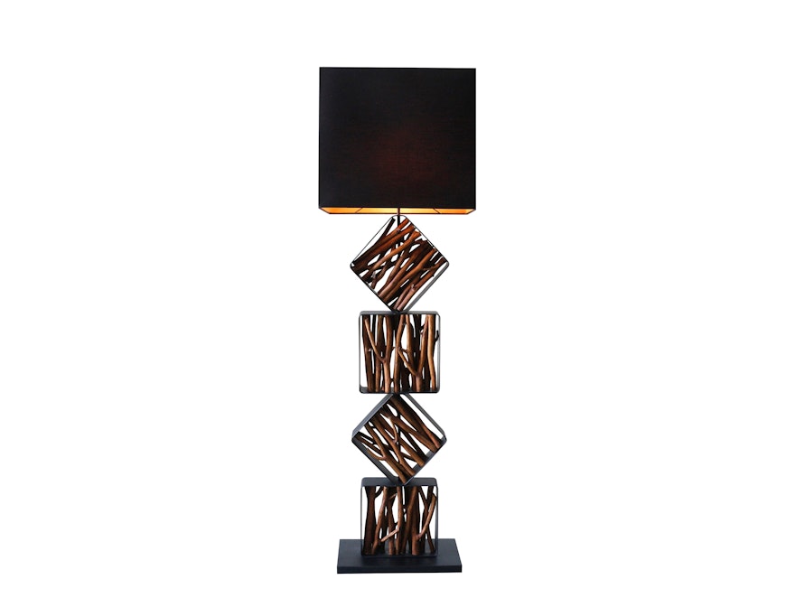 SalesFever® Stehleuchte Treibholz Natur/Schwarz 155 cm San Diego 367360 - 1