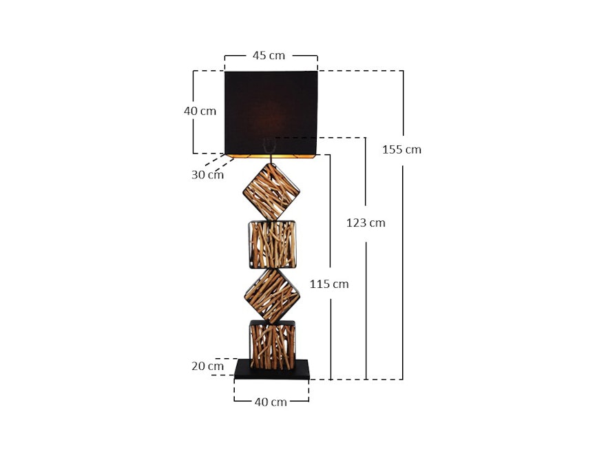 SalesFever® Stehleuchte Treibholz Natur/Schwarz 155 cm San Diego 367360 - 12