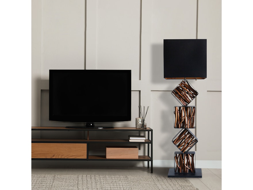SalesFever® Stehleuchte Treibholz Natur/Schwarz 155 cm San Diego 367360 - 10