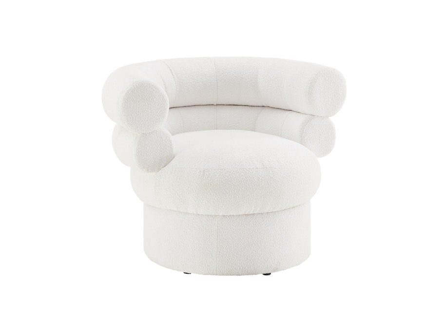 SalesFever® Sessel mit Drehfunktion aus Boucléstoff Weiß Sanremo 367261 - 1