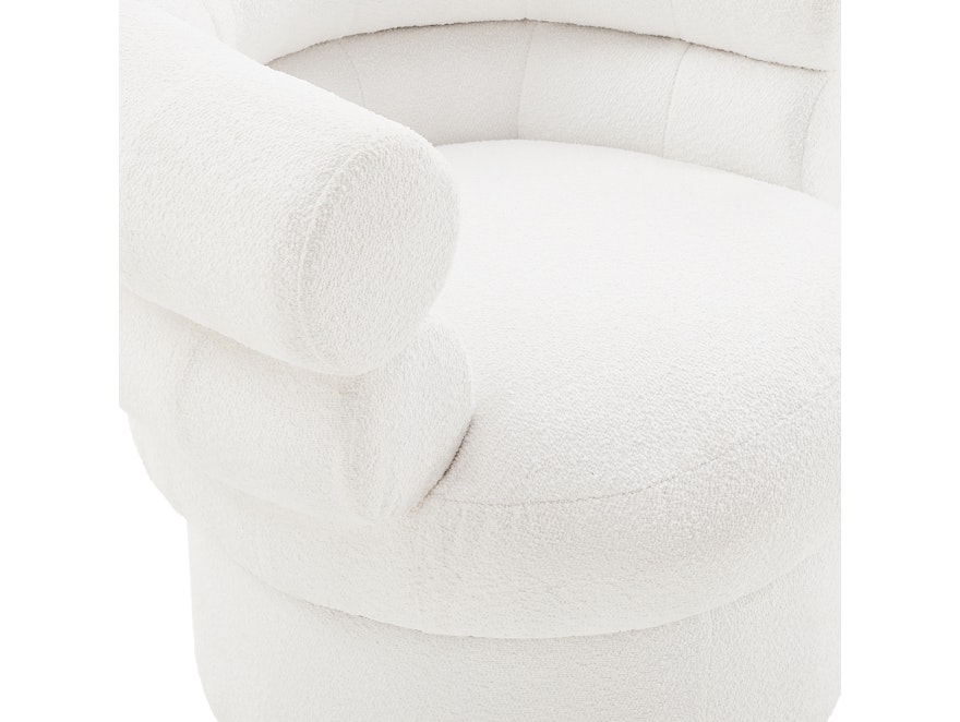 SalesFever® Sessel mit Drehfunktion aus Boucléstoff Weiß Sanremo 367261 - 6
