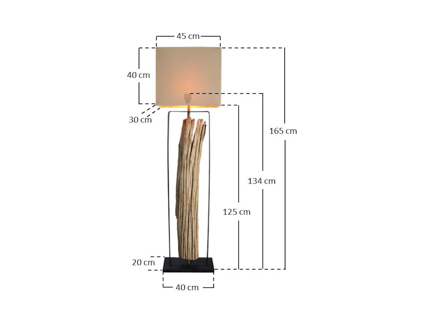 SalesFever® Stehleuchte Treibholz Natur/Beige 165 cm Westland 367346 - 10