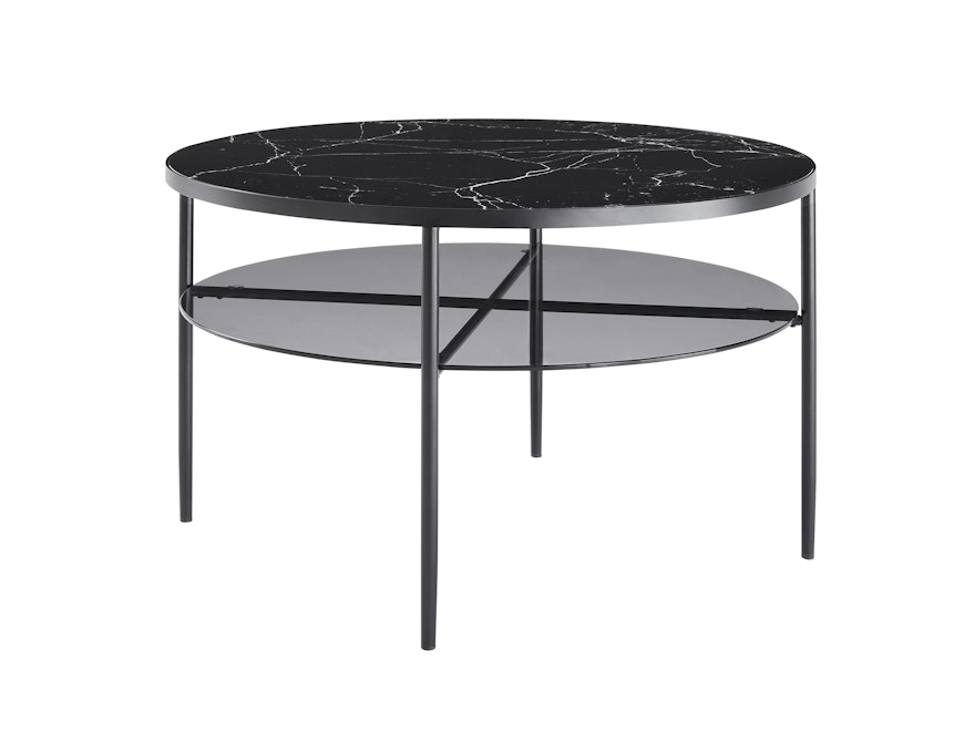 SalesFever® Couchtisch Ø 81 cm mit Tischplatte in Marmoroptik Schwarz NOCTIS 366905 - 2