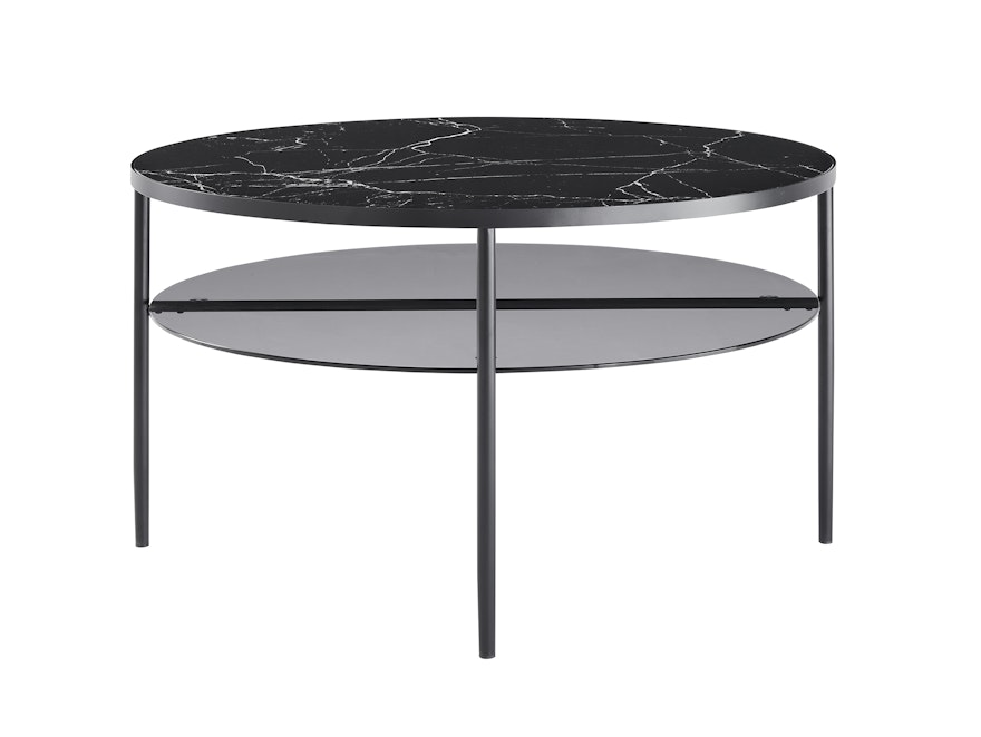 SalesFever® Couchtisch Ø 81 cm mit Tischplatte in Marmoroptik Schwarz NOCTIS 366905 - 4