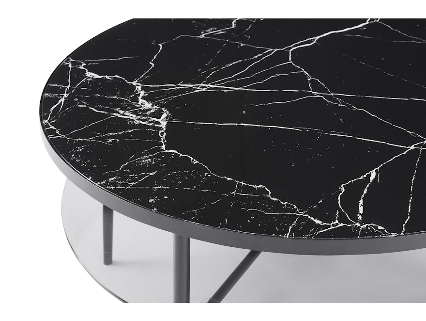 SalesFever® Couchtisch Ø 81 cm mit Tischplatte in Marmoroptik Schwarz NOCTIS 366905 - 6