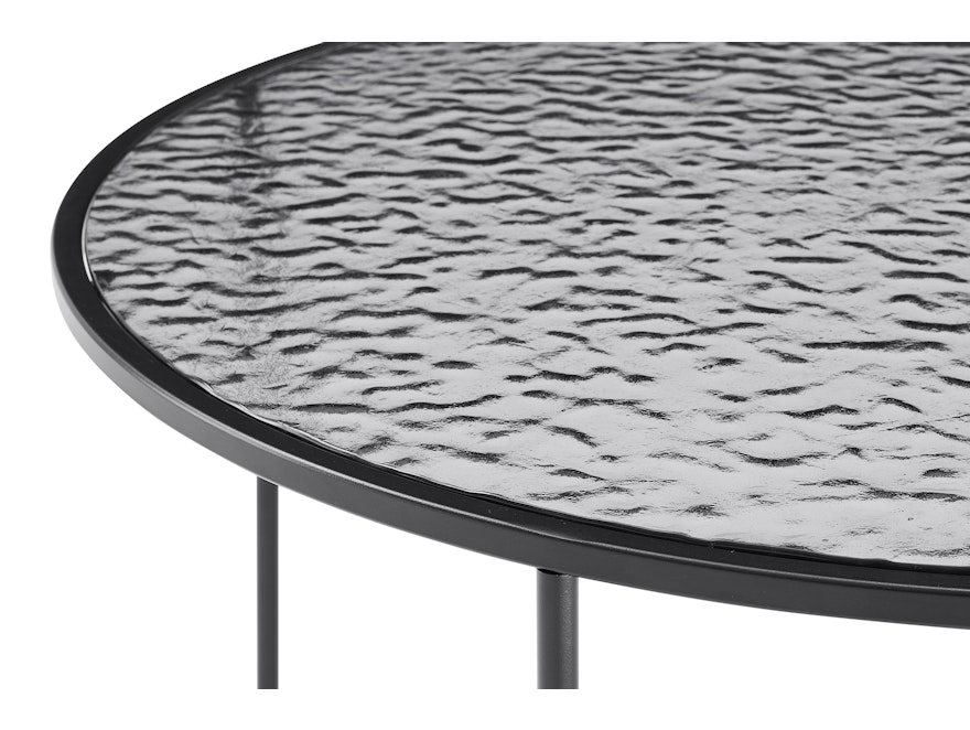 SalesFever® Couchtisch Ø 80 cm mit Glasplatte in Strukturoptik Schwarz VANTA 366912 - 6