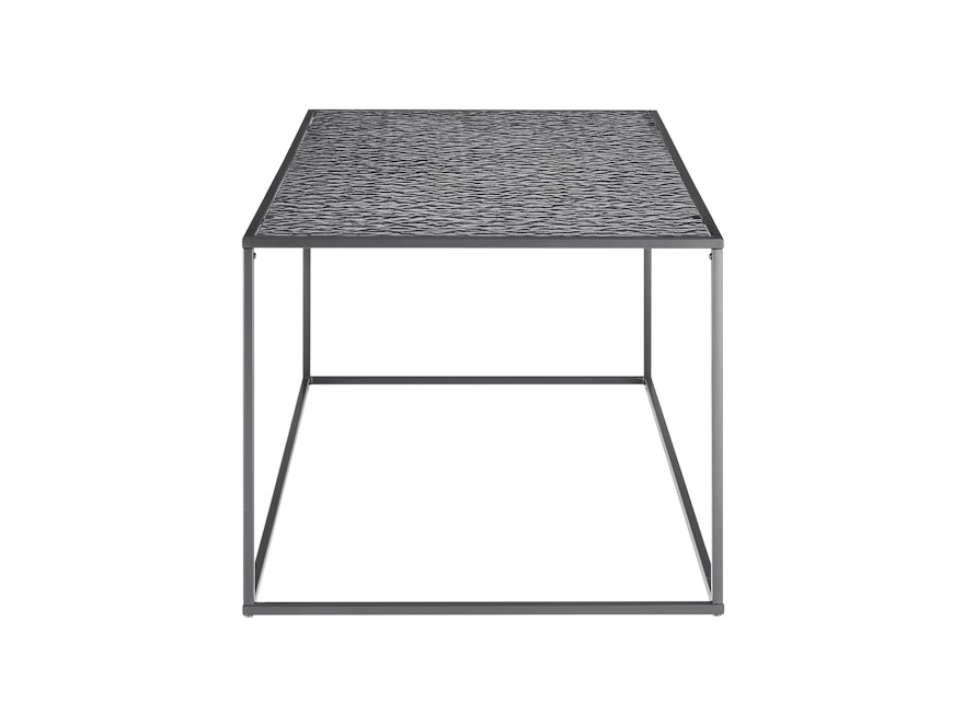 SalesFever® Couchtisch 110x55 cm mit Glasplatte in Strukturoptik Schwarz OBSIDIAN 366929 - 2