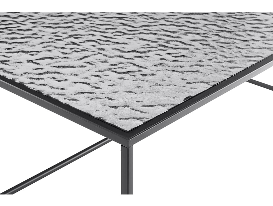 SalesFever® Couchtisch 110x55 cm mit Glasplatte in Strukturoptik Schwarz OBSIDIAN 366929 - 6