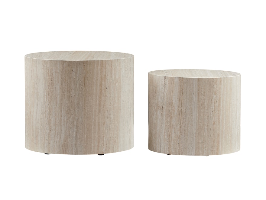 SalesFever® Couchtisch oval 2er Set in Travertinoptik Beige HARLEY 367001 - 4