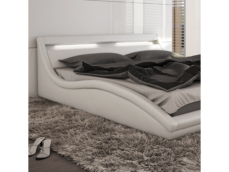 Innocent® Polsterbett 160x200 cm in weiß Zuma Kunstleder ausgefallenes Design 10660 - 4
