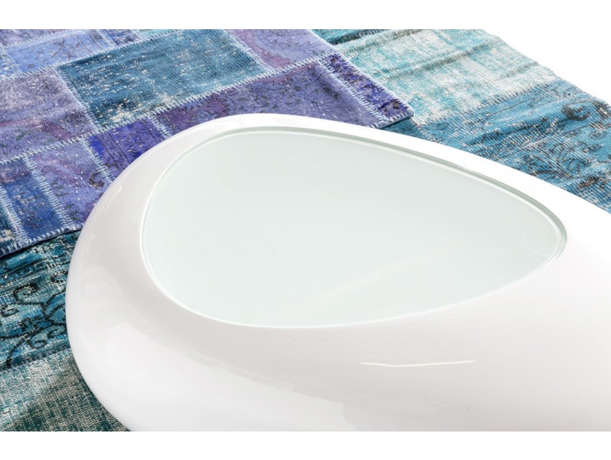 SalesFever® Couchtisch weiß hochglanz 115 cm Wohnzimmertisch oval JAIK n-9919 - 4
