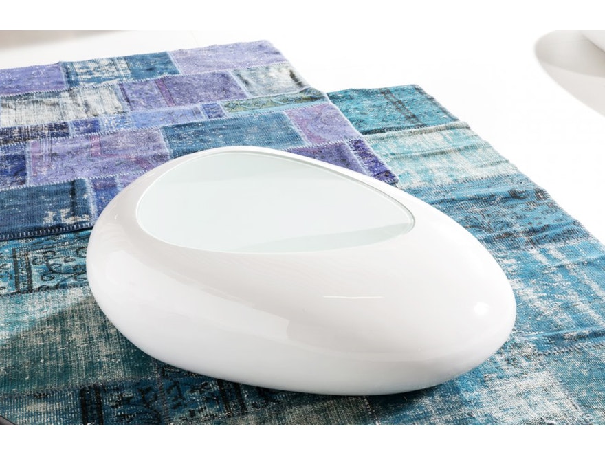 SalesFever® Couchtisch weiß hochglanz 115 cm Wohnzimmertisch oval JAIK n-9919 - 5